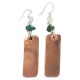 Certified Authentic Handmade Navajo Natural Turquoise Native American Pure Copper Dangle Earrings 18211-1