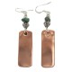 Handmade Certified Authentic Navajo Natural Turquoise Native American Pure Copper Dangle Earrings 18211-6