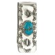 Navajo Handmade Certified Authentic .925 Sterling Silver Natural Turquoise Native American Nickel Money Clip 10533-12