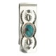 Navajo Handmade Certified Authentic .925 Sterling Silver Natural Turquoise Native American Nickel Money Clip 10533-3