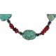 Certified Authentic Navajo .925 Sterling Silver Coral Hematite Native American Necklace 750199-6