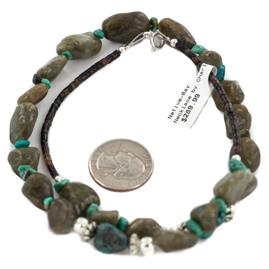 Certified Authentic Navajo .925 Sterling Silver Natural Turquoise Agate Native American Necklace 750199-7 Certified Authentic Navajo .925 Sterling Silver Natural Turquoise Agate Native American Necklace 750199-7
