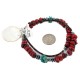 Certified Authentic Navajo .925 Sterling Silver Natural Turquoise Coral Hematite Native American Necklace 750199-4