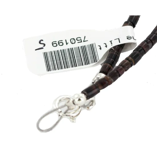 Certified Authentic Navajo .925 Sterling Silver Natural Turquoise Jasper Black Onyx Native American Necklace  750199-5