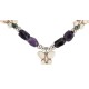 Certified Authentic Butterfly Navajo .925 Sterling Silver Natural Turquoise Amethyst Wood Native American Necklace  750198-8