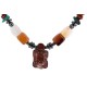 Turtle Certified Authentic Navajo .925 Sterling Silver Natural Turquoise Carnelian Red Jasper Hematite Native American Necklace  750198-10