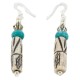 .925 Sterling Silver Hooks Certified Authentic Natural Turquoise Bone Native American Dangle Earrings 18216-2