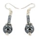 Certified Authentic .925 Sterling Silver Hooks Natural Hematite Native American Dangle Earrings 18214-1