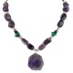 Certified Authentic Navajo .925 Sterling Silver Natural Amethyst Turquoise Hematite Native American Necklace 750198-6