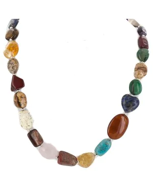 Certified Authentic Navajo .925 Sterling Silver Natural Jade Carnelian Red Jasper Quartz Amethyst Lapis Native American Necklace 750198-7 Certified Authentic Navajo .925 Sterling Silver Natural Jade Carnelian Red Jasper Quartz Amethyst Lapis Native American Necklace 750198-7
