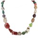 Certified Authentic Navajo .925 Sterling Silver Natural Jade Red Jasper Quartz Charoite Coral Native American Necklace  750198-2