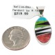 Certified Authentic Navajo Oval .925 Sterling Silver Natural Multicolor Real Handmade Native American Inlaid Pendant 24490-11