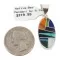 Oval Navajo Certified Authentic .925 Sterling Silver Natural Multicolor Real Handmade Native American Inlaid Pendant 24490-12