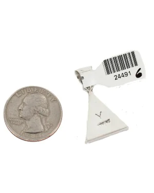 Triangle Navajo Certified Authentic .925 Sterling Silver Natural Multicolor Real Handmade Native American Inlaid Pendant 24491-6 Triangle Navajo Certified Authentic .925 Sterling Silver Natural Multicolor Real Handmade Native American Inlaid Pendant 24491-6