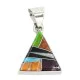 Certified Authentic Triangle Navajo .925 Sterling Silver Natural Multicolor Real Handmade Native American Inlaid Pendant 24491-3 Certified Authentic Triangle Navajo .925 Sterling Silver Natural Multicolor Real Handmade Native American Inlaid Pendant 24491-3