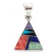 Navajo Certified Authentic Triangle .925 Sterling Silver Natural Multicolor Real Handmade Native American Inlaid Pendant 24491-14 All Products NB160330182746 24491-14 (by LomaSiiva)