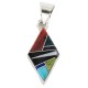 Navajo Rhombus .925 Sterling Silver Certified Authentic Natural Multicolor Real Handmade Native American Inlaid Pendant 24490-9 All Products NB160324220539 24490-9 (by LomaSiiva)