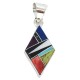 Navajo Rhombus .925 Sterling Silver Natural Multicolor Certified Authentic Real Handmade Native American Inlaid Pendant 24490-16 All Products NB160330181648 24490-16 (by LomaSiiva)