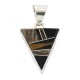 Navajo Triangle .925 Sterling Silver Certified Authentic Natural Jasper Black Onyx Tigers Eye Real Handmade Native American Inlaid Pendant 24491-17