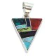 Navajo Triangle Certified Authentic .925 Sterling Silver Natural Multicolor Real Handmade Native American Inlaid Pendant 24491-4 Navajo Triangle Certified Authentic .925 Sterling Silver Natural Multicolor Real Handmade Native American Inlaid Pendant 24491-4