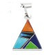 Navajo Triangle Certified Authentic .925 Sterling Silver Natural Multicolor Real Handmade Native American Inlaid Pendant 24491-8 All Products NB160319234659 24491-8 (by LomaSiiva)