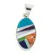 Oval Navajo Certified Authentic .925 Sterling Silver Natural Multicolor Real Handmade Native American Inlaid Pendant 24490-1 Oval Navajo Certified Authentic .925 Sterling Silver Natural Multicolor Real Handmade Native American Inlaid Pendant 24490-1