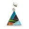 Triangle .925 Sterling Silver Certified Authentic Navajo Natural Multicolor Real Handmade Native American Inlaid Pendant 24491-18 Triangle .925 Sterling Silver Certified Authentic Navajo Natural Multicolor Real Handmade Native American Inlaid Pendant 24491-18