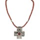 Cross .925 Sterling Silver Nickel Handmade Certified Authentic Navajo Natural Turquoise Goldstone Coral Native American Necklace 18224-3-15786 Cross .925 Sterling Silver Nickel Handmade Certified Authentic Navajo Natural Turquoise Goldstone Coral Native American Necklace 18224-3-15786