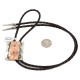 Certified Authentic Handmade Navajo Leather Pure Copper and Nickel Native American Bolo Tie 24489-2