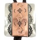 Certified Authentic Handmade Navajo Leather Pure Copper and Nickel Native American Bolo Tie 24489-2