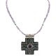 Cross .925 Sterling Silver Nickel Handmade Certified Authentic Navajo Natural Turquoise Purple Spiny Oyster Amethyst Native American Necklace 18224-1-750200