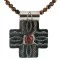 Cross .925 Sterling Silver Nickel Handmade Certified Authentic Navajo Natural Turquoise Tigers Eye Coral Native American Necklace 18224-2-15786-101 Cross .925 Sterling Silver Nickel Handmade Certified Authentic Navajo Natural Turquoise Tigers Eye Coral Native American Necklace 18224-2-15786-101