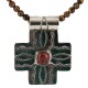 Cross .925 Sterling Silver Nickel Handmade Certified Authentic Navajo Natural Turquoise Tigers Eye Coral Native American Necklace 18224-2-15786-101