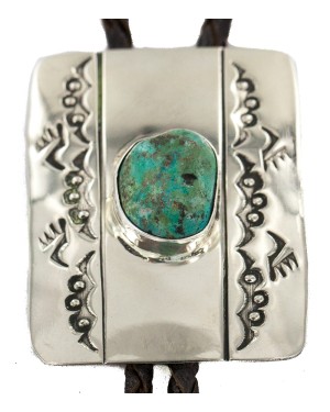 Handmade Certified Authentic Bear Paw Navajo Leather Nickel Natural Mountain Turquoise Native American Bolo Tie 24487 Handmade Certified Authentic Bear Paw Navajo Leather Nickel Natural Mountain Turquoise Native American Bolo Tie 24487