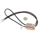 Handmade Certified Authentic Leather Navajo Pure Copper and Nickel Native American Bolo Tie 24489-4