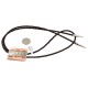 Handmade Certified Authentic Leather Navajo Pure Copper and Nickel Native American Bolo Tie 24489-8