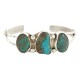 Handmade Certified Authentic Navajo .925 Sterling Silver Nuggets Natural Turquoise Native American Bracelet 1302