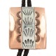 Handmade Certified Authentic Navajo Leather Pure Copper and Nickel Native American Bolo Tie 24489-5