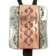 Handmade Certified Authentic Navajo Leather Pure Copper and Nickel Native American Bolo Tie 24489-7