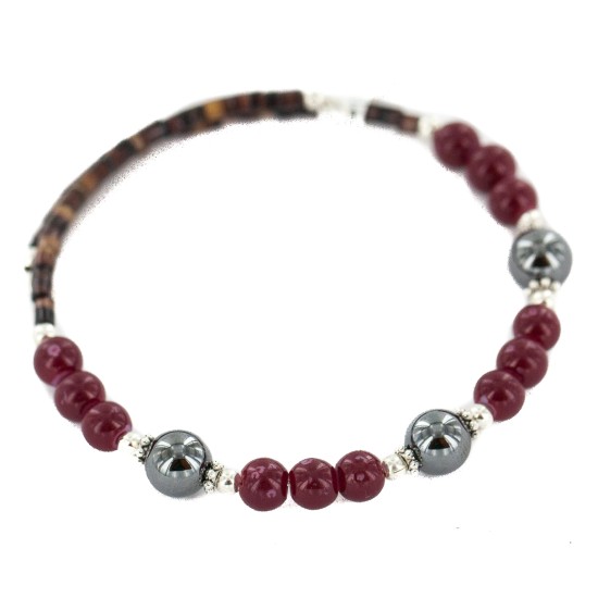 Navajo Certified Authentic Natural Hematite Heishi Jasper Native American Adjustable Wrap Bracelet 1301-1 Navajo Certified Authentic Natural Hematite Heishi Jasper Native American Adjustable Wrap Bracelet 1301-1