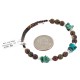 Navajo Certified Authentic Natural Turquoise Heishi Agate Native American Adjustable Wrap Bracelet 13139-5