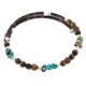 Certified Authentic Navajo Natural Turquoise Heishi Tigers Eye Native American Adjustable Wrap Bracelet 13139-2