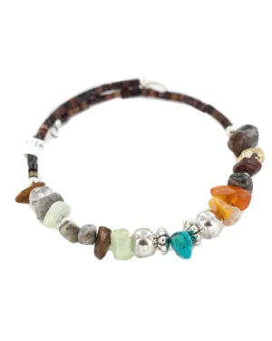 Navajo Certified Authentic Natural Turquoise Heishi Multicolor Native American Adjustable Wrap Bracelet 13139-8 Navajo Certified Authentic Natural Turquoise Heishi Multicolor Native American Adjustable Wrap Bracelet 13139-8