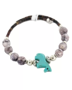 Navajo Horse Certified Authentic Natural Heishi Resin Agate Native American Adjustable Wrap Bracelet 13139-3 Navajo Horse Certified Authentic Natural Heishi Resin Agate Native American Adjustable Wrap Bracelet 13139-3