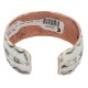 Wide Certified Authentic .925 Sterling Silver Handmade Navajo Native American Pure Copper Bracelet 24493-3