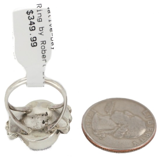 Handmade Certified Authentic Navajo .925 Sterling Silver White Howlite Native American Ring 18243 Handmade Certified Authentic Navajo .925 Sterling Silver White Howlite Native American Ring 18243