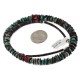 Navajo .925 Sterling Silver Certified Authentic Natural Turquoise Graduated Heishi Coral Native American Necklace 18232