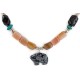 Carved Fetish Bear .925 Sterling Silver Certified Authentic Navajo Natural Turquoise Black Onyx Snowflake Obsidian Carnelian Native American Necklace 18234-4
