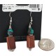 Navajo Arrowhead .925 Sterling Silver Hooks Certified Authentic Natural Turquoise Graduated Heishi Goldstone Native American Set 16006-300-18237-4
