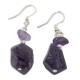 Navajo .925 Sterling Silver Certified Authentic Natural Amethyst Native American Dangle Earrings 18244-100